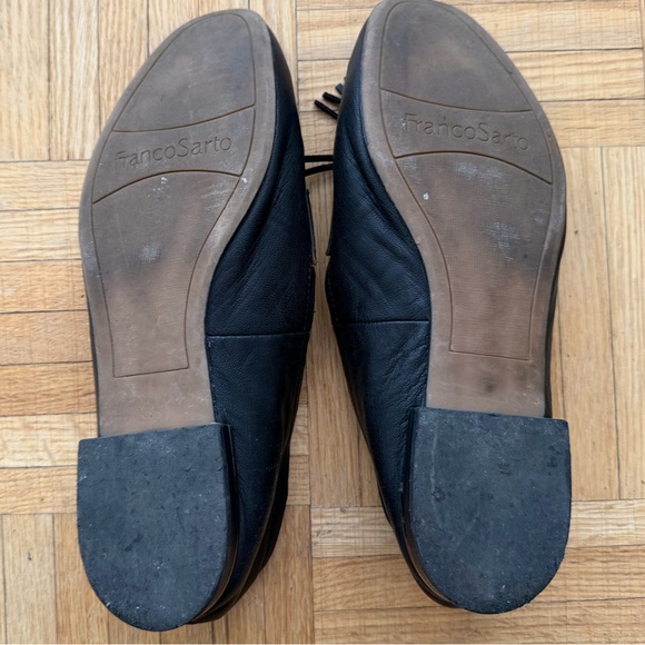 Franco Sarto Classic Black Leather Loafers - Picture 5 of 6